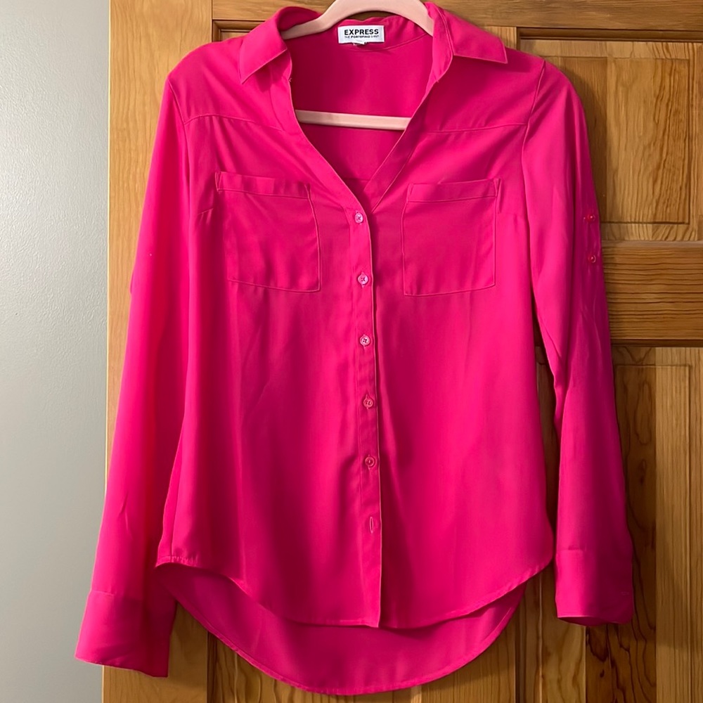 Express portofino hot pink blouse